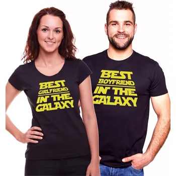 Pánské tričko Trička pro páry - The best boyfriend / girlfriend in the galaxy, Barva látky růžová , Tričko Pánské tričko, Velikost M