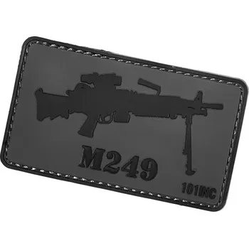 Nášivka 101 INC PVC 3D nášivka "M249" - šedá
