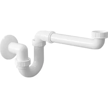 Sifon Sapho Umyvadlový sifon nízký 1'1/4 odpad 40 mm bílý