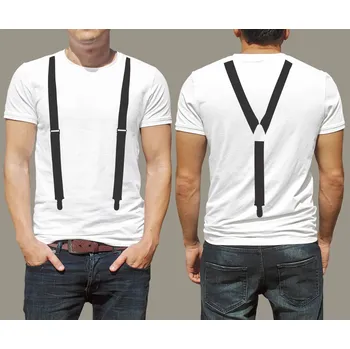 Pánské tričko Tričko - falešné šle, Barva látky tyrkysová modrá, Střih Dámsky, Velikost Dětské 134cm/8let