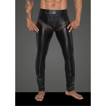 Pánské erotické prádlo Noir Handmade H059 Men's Powerwetlook Long Pants with Inserts and Pockets Made of 3D Net Velikost XL