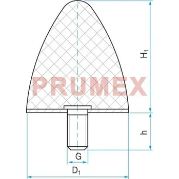 Silentblok nápravy Silentblok - doraz kuželový typ KP-D 30x30 M8x20 55ShA