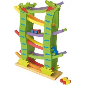 autodráha Dřevěná závodní dráha velká 4 autíčka