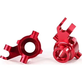 RC vybavení Traxxas těhlice přední, hliníková, červená (1 pár)