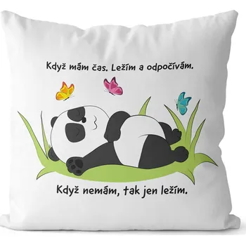 Dekorativní polštářek Polštář Ležím a odpočívám (Velikost: 40 x 40 cm)