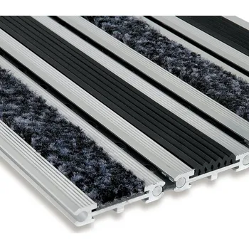 Rohožka Textilní gumová hliníková čistící vstupní rohož Wella, FLOMAT - 80 x 120 x 1,4 cm