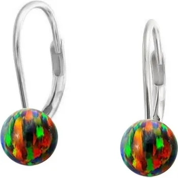 Náušnice NUBIS® Stříbrné opálové náušnice - 5 mm - NBP30-OP32