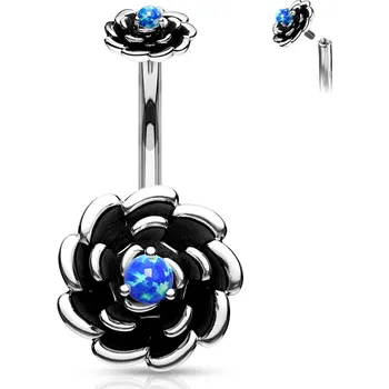 Piercing Šperky4U Piercing do pupíku Antique Rose, modrý opál - WP0043-B