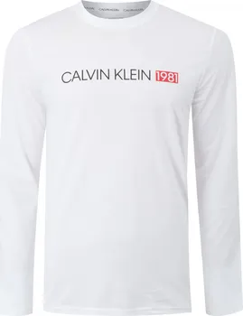 Pánské tričko Calvin Klein Pánské triko L/S Crew Neck NM1705E-100 bílé