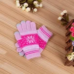 Rukavice na mobilní telefon Snowflake světle růžové vel. M (dotykové rukavice na mobil)