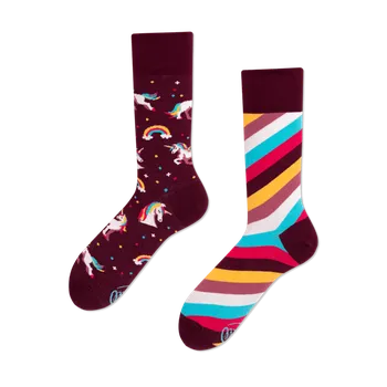 Dámské ponožky Many Mornings The Unicorn vínové 35-38