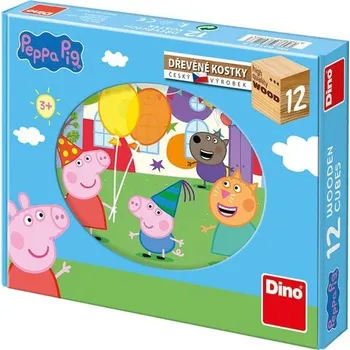 Dino Kubus dřevěné kostky 12 ks, Peppa Pig