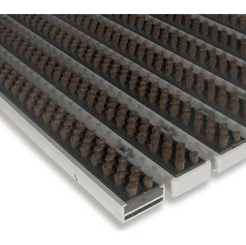 Rohožka Hnědá hliníková čistící kartáčová venkovní vstupní rohož Alu Super - 60 x 90 x 1,7 cm