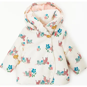 Kojenecká bunda John Lewis Kojenecká zimní bunda bílá kočičky vel. 68 Velikost: 68