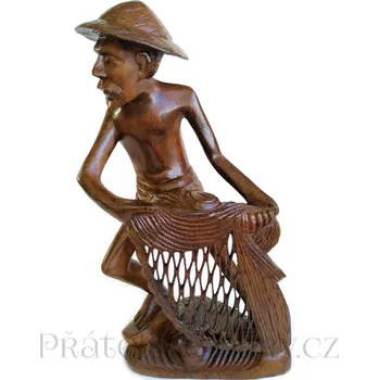 Soška Rybář 1 / Dřevo 22 cm