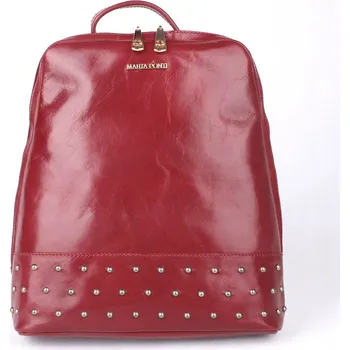 Kabelka Dámský luxusní tmavěčervený středně velký batoh Marta Ponti, obsah 7l
