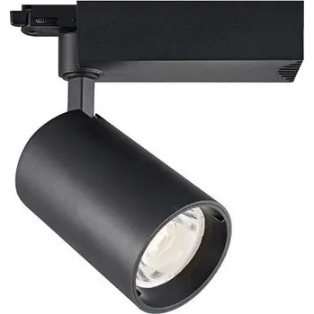 Bodové svítidlo LED lištový reflektor 35W 3850 lm 3000K, třífázový adaptér, černý