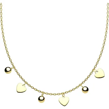 Náhrdelník Šperky4U Zlacený ocelový náhrdelník s přívěsky - OPD0190-GD