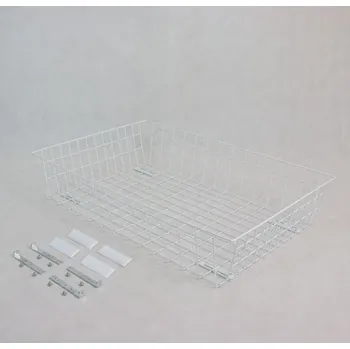 Nábytkové kování Wireli výsuvný šatní koš 800/200 mm, bílý epoxid