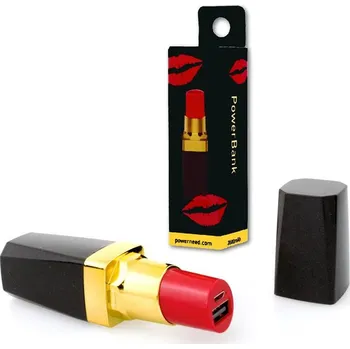 PowerNeed Sunen Přenosná nabíječka 2600mAh ''Rtěnka'', černo-zlatá