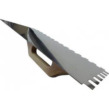 Zednické hladítko Hladítko nerezové zubové s dřevěnou rukojeťí 13x38 6x6