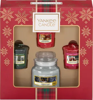Svíčka Yankee Candle Alpine Christmas 2019 3 ks + malá vonná svíčka