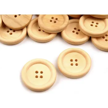 Knoflík Knoflíky dřevěné světlé 24 mm (Knoflíky dřevěné světlé 24 mm)