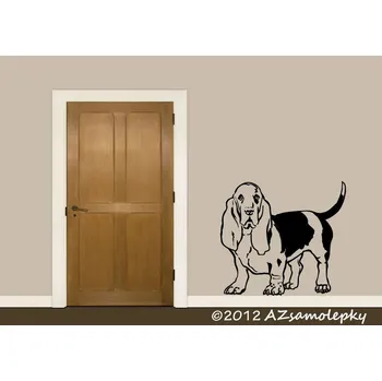 Samolepící dekorace Samolepky na zeď - Basset - S (22 x 20 cm)
