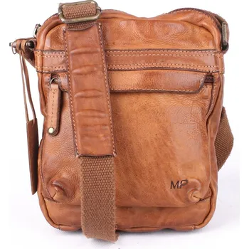 Kabelka Luxusní kožená hladká hnědá crossbody taška Marta Ponti no. 005