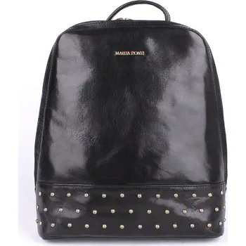 Kabelka Dámský luxusní černý středně velký batoh Marta Ponti, obsah 7l