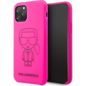Karl Lagerfeld Ikonik Outline pro iPhone 11 Pro růžové Pouzdro na mobilní telefon Karl Lagerfeld Ikonik Outline pro iPhone 11 Pro růžové