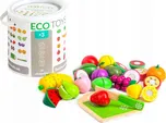 Eco Toys Dřevěné ovoce v kyblíku 20 ks