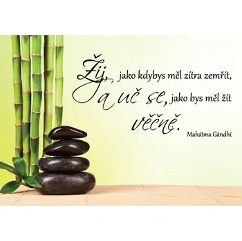 Samolepící dekorace Samolepky na zeď - Citát - Gándhí - XS (40 x 21 cm)