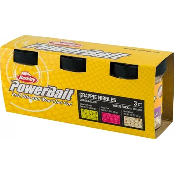Berkley Sada peletek PowerBait Crappie Nibbles ChromaGlow