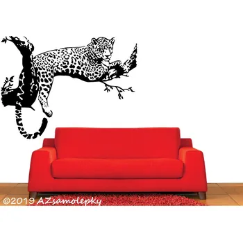 Samolepící dekorace Samolepky na zeď - Jaguár na stromě - M (80 x 61 cm)