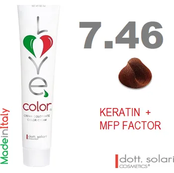 Barva na vlasy Love me Color 7.46 (100ml) - profesionální barva na vlasy s keratinem