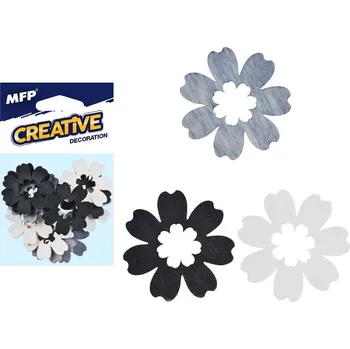 Velikonoční dekorace MFP dekorace květina přírodní 12ks 4cm mix 2221450