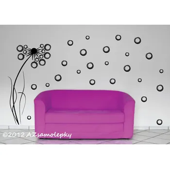 Samolepící dekorace Samolepky na zeď - Pampeliška - moderní bublinky - M (32 x 60 cm)