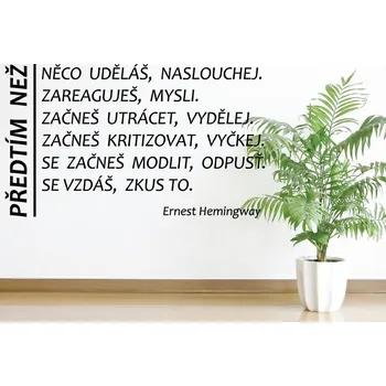 Samolepící dekorace Samolepky na zeď - Citát - Ernest Hemingway - M (80 x 48 cm)