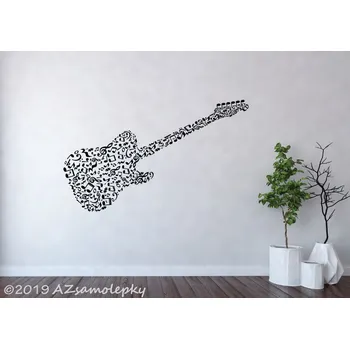 Samolepící dekorace Samolepky na zeď - Kytara - M (100 x 33 cm)
