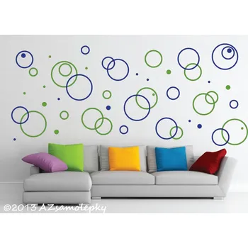 Samolepící dekorace Samolepky na zeď - Moderní DUO kruhy