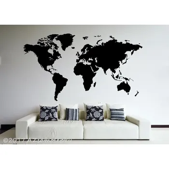 Samolepící dekorace Samolepky na zeď - Mapa světa - S (100 x 56 cm)