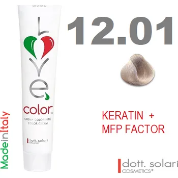 Barva na vlasy Love me Color 12.01 (100ml) - profesionální barva na vlasy s keratinem