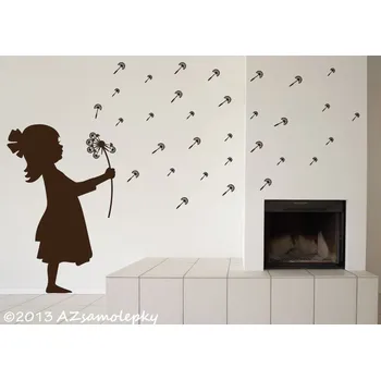 Samolepící dekorace Samolepky na zeď - Pampelišková holčička - M (48 x 75 cm)