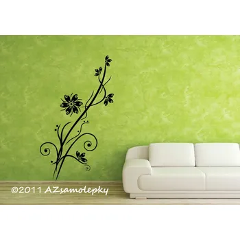 Samolepící dekorace Samolepky na zeď - Kvetoucí větvička - S (18 x 30 cm)
