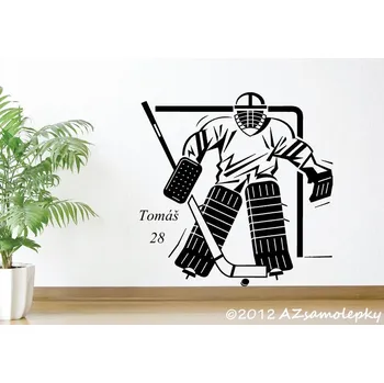 Samolepící dekorace Samolepky na zeď - Lední hokej-brankář - S (60 x 60 cm)