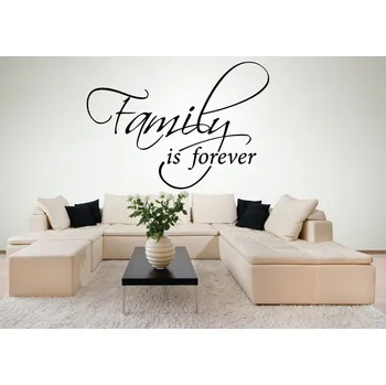 Samolepící dekorace Samolepky na zeď-Nápis-Family is forever - M (60 x 42 cm)
