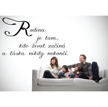 Samolepící dekorace Samolepky na zeď-Nápis-Rodina je tam - S 35 x 22 cm)