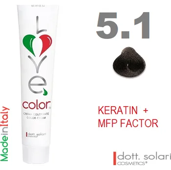 Barva na vlasy Love me Color 5.1 (100ml) - profesionální barva na vlasy s keratinem