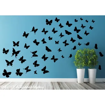 Samolepící dekorace Samolepky na zeď - Motýlková invaze - kolekce L